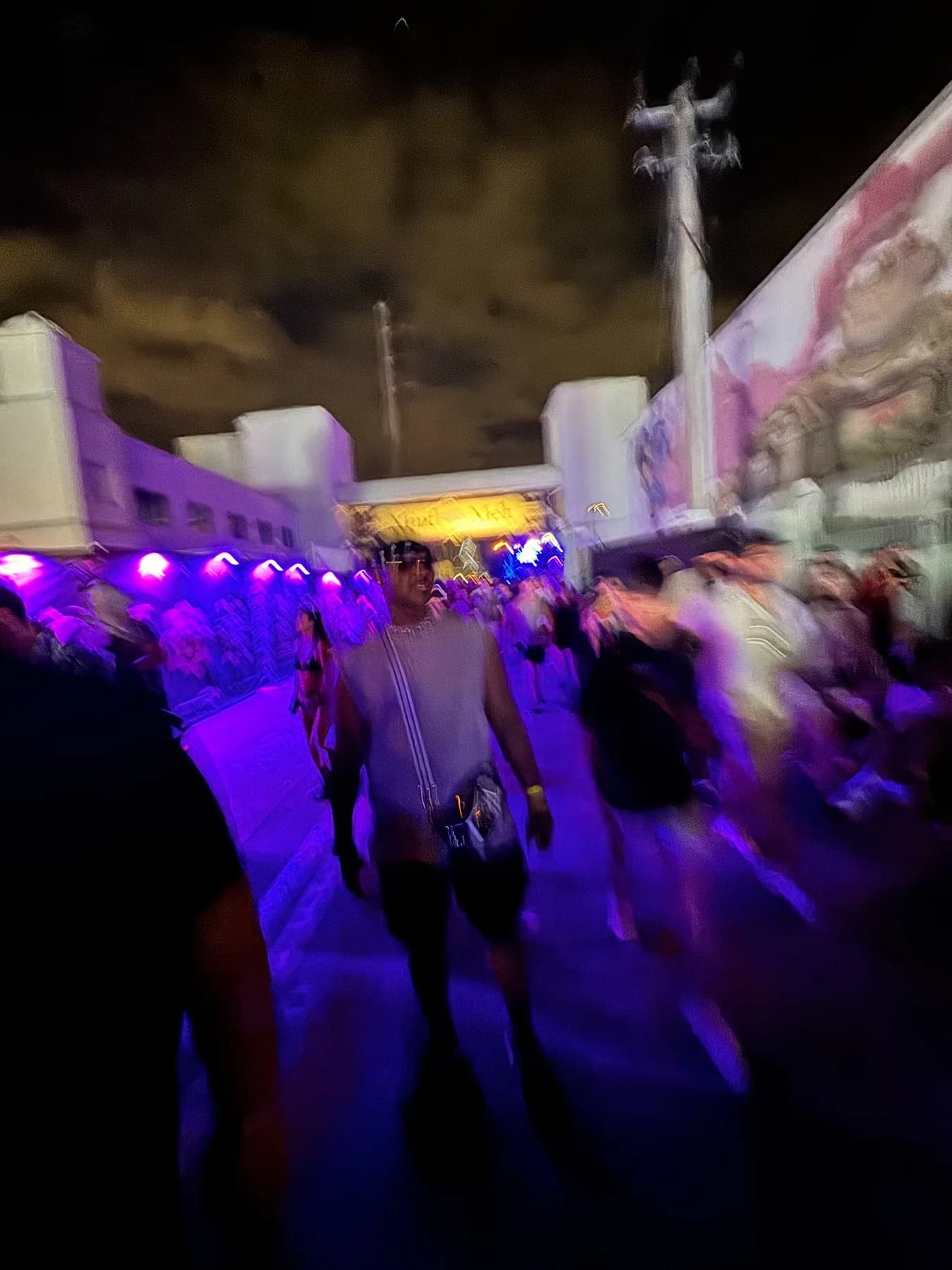 At an EDM festival at night